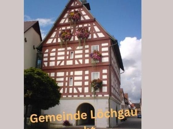 Bild Rathaus mit Text Gemeinde Löchgau sucht